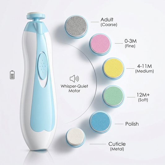 Electric Baby Nail Trimmer — 6-in-1 Safe Nail File for Newborns