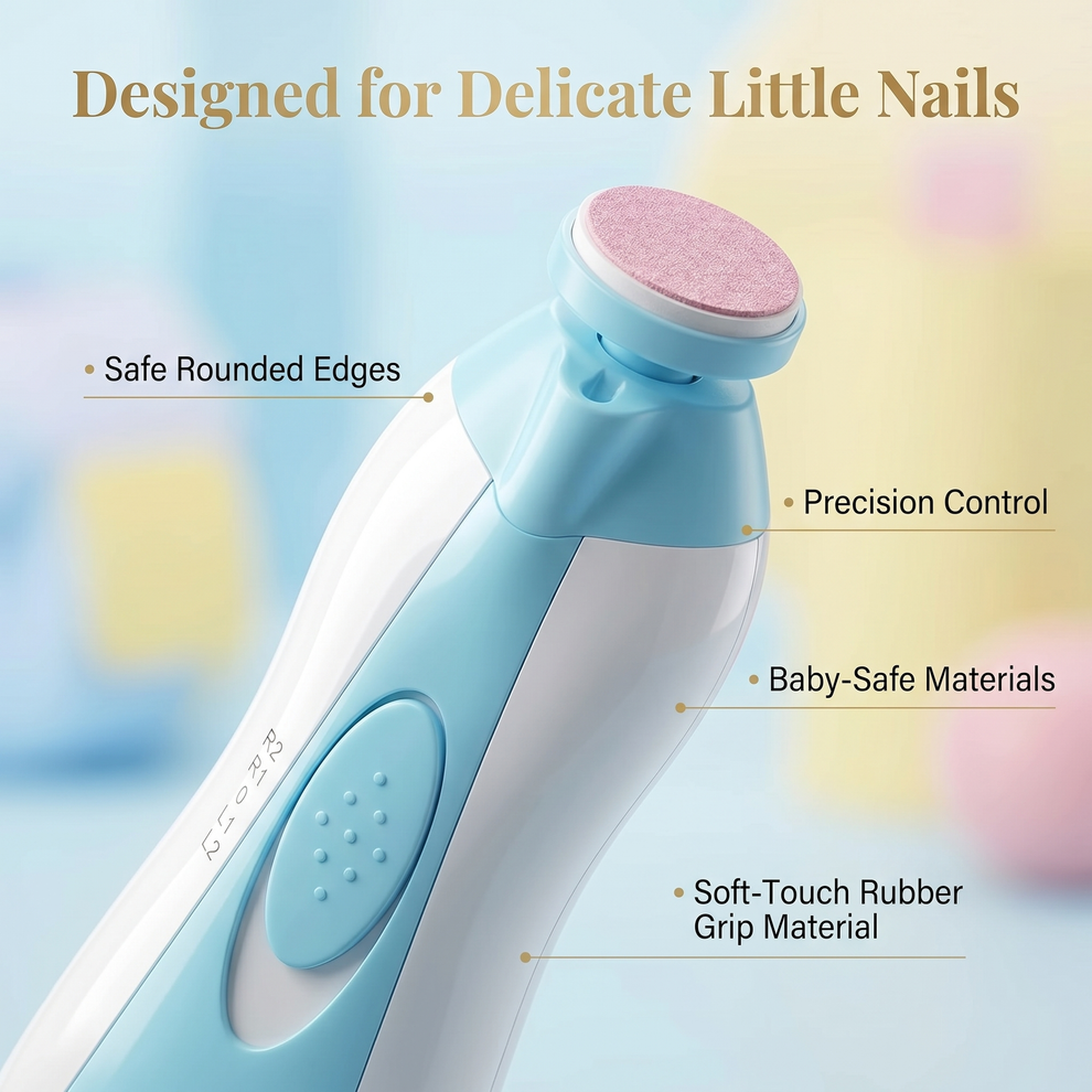 Electric Baby Nail Trimmer — 6-in-1 Safe Nail File for Newborns